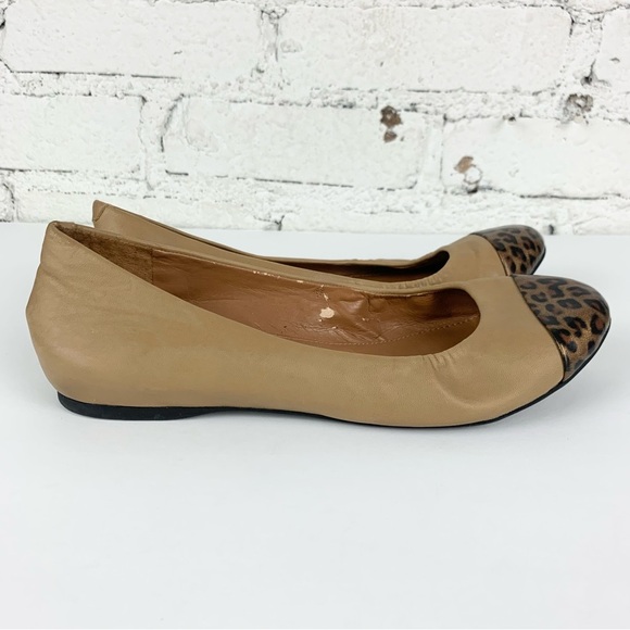 J. Crew Anya Patent Leopard Brown Leather Hidden Wedge Ballet Slip On Flats 7.5 - Picture 6 of 12